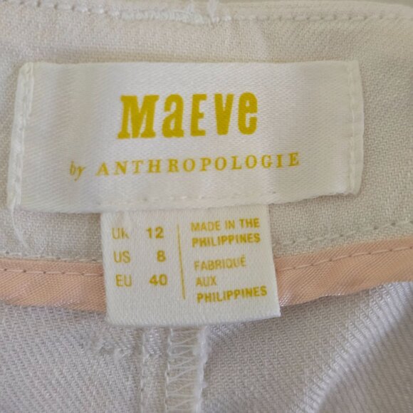 Anthropologie Maeve The Avery Pleated Wide Leg Trousers Linen Edition Size 8 - Picture 8 of 9